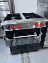 Cocina Industrial 4 Hornillas En Acero Inoxidable Con Ruedas