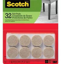 Protector De Fieltro Piso Madera Redondo 32 Uni Scotch 3m