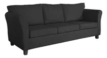 Sillon Sofa Trento 3 Cuerpos Chenille Jumper Antidesgarro Gris Oscuro Fullconfort