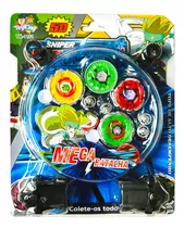 Kit 4 Beyblade Metal Fusion Led Tornado C/arena 2 Lançadores