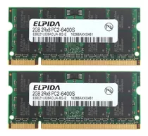 Memória Notebook Elpida 2x 2gb = 4gb Ddr2 800mhz Pc2 6400s