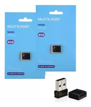 Pendrive Multilaser Nano 8gb 2.0 Liso Preto Pd053 - 2 Unid.