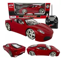 Carrinho Controle Remoto Ferrari Leds Rodas Farol Vermelho