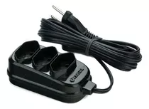 Extensão 5 Metros Bipolar Preta C/ 3 Tomadas Fiolux Cor Preto 127v/220v