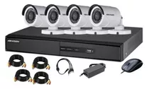 Kit Cctv Hdtvi 720p Hikvision Dvr 4ch + 4 Cam Magnotec