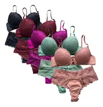 10 Conjuntos De Lingerie Super Luxo C/ Bojo Revenda Atacado