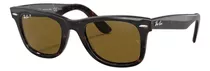 Anteojos De Sol Polarizados Ray-ban Wayfarer Original Classic Large Con Marco De Acetato Color Polished Tortoise, Lente Brown De Cristal Clásica, Varilla Polished Tortoise De Acetato - Rb2140