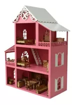 Casa Da Polly + 30 Mini Móveis + Nome Grátis