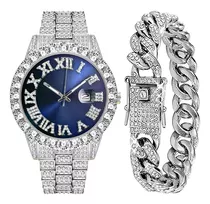 Reloj De Pulsera De Lujo Con Diamantes Y Brazalete, Unisex