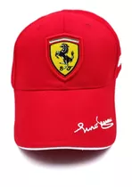 Gorra Ferrari Hombre Mujer Rojo Bordado Rojo En Logo