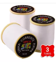 Tubão Linha 10 Corrente Carretel P/ Pipa 500 Jardas - Kit 3