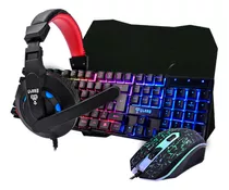 Kit Gamer Clanm Cl-cj01 Jungle Headset 40mm Teclado Led Rain