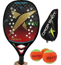 Raquete De Beach Tennis Drop Shot Power Pro 2.0 Carbono 12k 