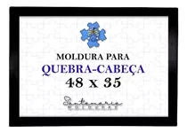 Moldura 48x35 P/ Quebra Cabeça Grow 500 Peças Puzzle Preto