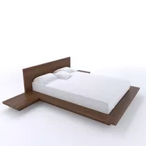 Juego Alcoba Cama Doble 140 Cm Madera Maciza Pino Canadiense