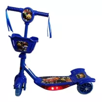 Patinete Analu Kids  Infantil Carros  Azul  Para Crianças