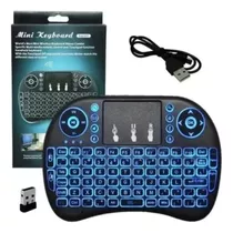 Mini Teclado Com Led Touchpad Wireless Usb Smart Tv Ps3 Cor Do Teclado Preto