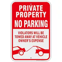 Señal De Propiedad Privada Prohibido Estacionar, Infra...