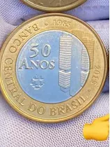 Moneda De Un Real Con El Logo De Aniversario De 50 Años