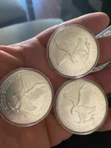 3 Monedas De Plata 99,9% De 1 Onza C/u, American Eagle-eeuu