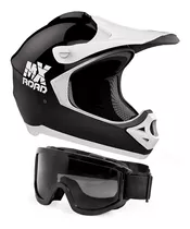 Kit Casco Cross H5 Mx Road + Antiparras Atv Enduro Sti Motos