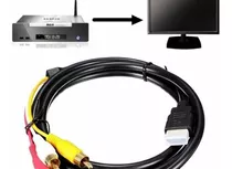 Cable 1.5m Hdmi Macho A 3 Rca Audio Vídeo Av Componentes