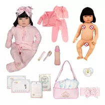 Bebê Reborn Boneca Menina Real 22 Itens Bolsa Matern+barata