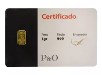 Lingote De Oro De 1gr Certificado 