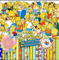 Kit Los Simpson Imágenes Png Fondos + Digitales Editable