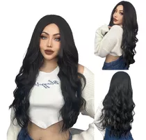 Peruca Lace Wig  Organica Premium Levemente  Ondulada 65 Cm