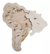 Mapa Didáctico América Pica, Rompecabezas Puzzle Madera 13 P