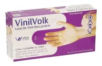 Luvas Descartáveis Volk Do Brasil Cor Transparente Tamanho  Gg De Vinil Com Pó X 100 Unidades 