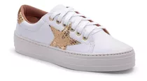 Sapatênis Flat Form Feminino Cadarço Detalhe Estrela 