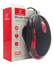 Mouse Óptico Com Fio, Com Led Kapbom Ka-601 Cor Preto