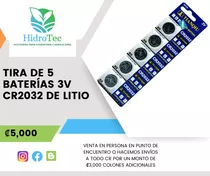 Tira De 5 Baterías 3v Cr2032 De Litio