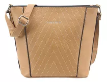 Bandolera Amayra Simil Cuero Calidad Moda Urbana Color Camel 24262