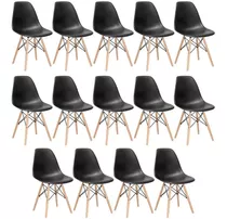 14 Cadeiras Eames Wood Cozinha Jantar Pés Palito Cores Estrutura Da Cadeira Preto