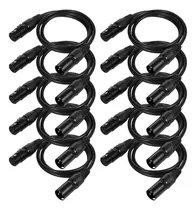 Cable De Audio Xlr Cable Canon Negro Dmx512 De 1 M/3,3 Pies