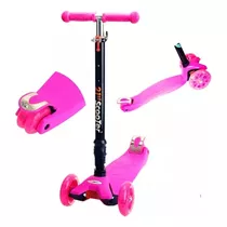 Patinete Infantil Rosa - Com Led E Altura Ajustavel