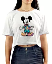 Cropped Oversized Bco Mickey Mouse Roupa Colorido Lgbt