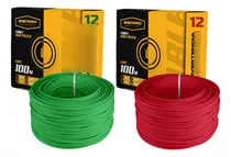 Combo: 2 Rollos Cal. 12 Rojo Y Verde Cable Thw 100m