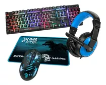 Kit Gamer 4 Em 1 Warzone Teclado Mouse Headset Cgwz41