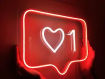 Painel Neon Led Like Curtir Instagram 30cm