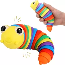 Fidget Toy Slug Lagarta Lesma Articulada Brinquedo Colorido