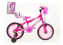 Bicicleta Infantil Feminina Aro 16 Com Cadeirinha E Boneca