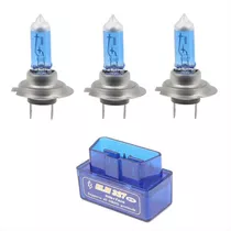 3 X Ampolleta H7 55w Halógena Luz Fria + Scanner Elm327 Odb2