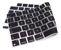 Película Protetor Teclado New Macbook Air 13 Chip M2 A2681 Cor Preto Com Letras Brancas / Padrão Us Americano