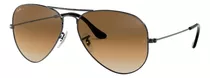 Anteojos De Sol Ray-ban Aviator Gradient Large Con Marco De Metal Color Polished Gunmetal, Lente Light Brown De Cristal Degradada, Varilla Polished Gunmetal De Metal - Rb3025