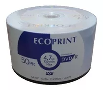 50 Mídia Virgem Dvd-r Ecoprint Logo 4.7gb Filme Jogo