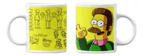 Tazones Tazas Blancas Ned Flanders Los Simpson